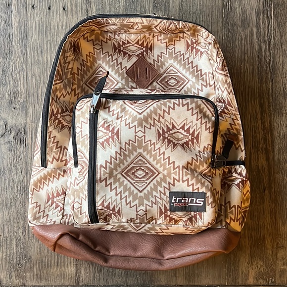 Jansport Handbags - Jansport full size laptop backpack. Aztec print brown and cream. UEC